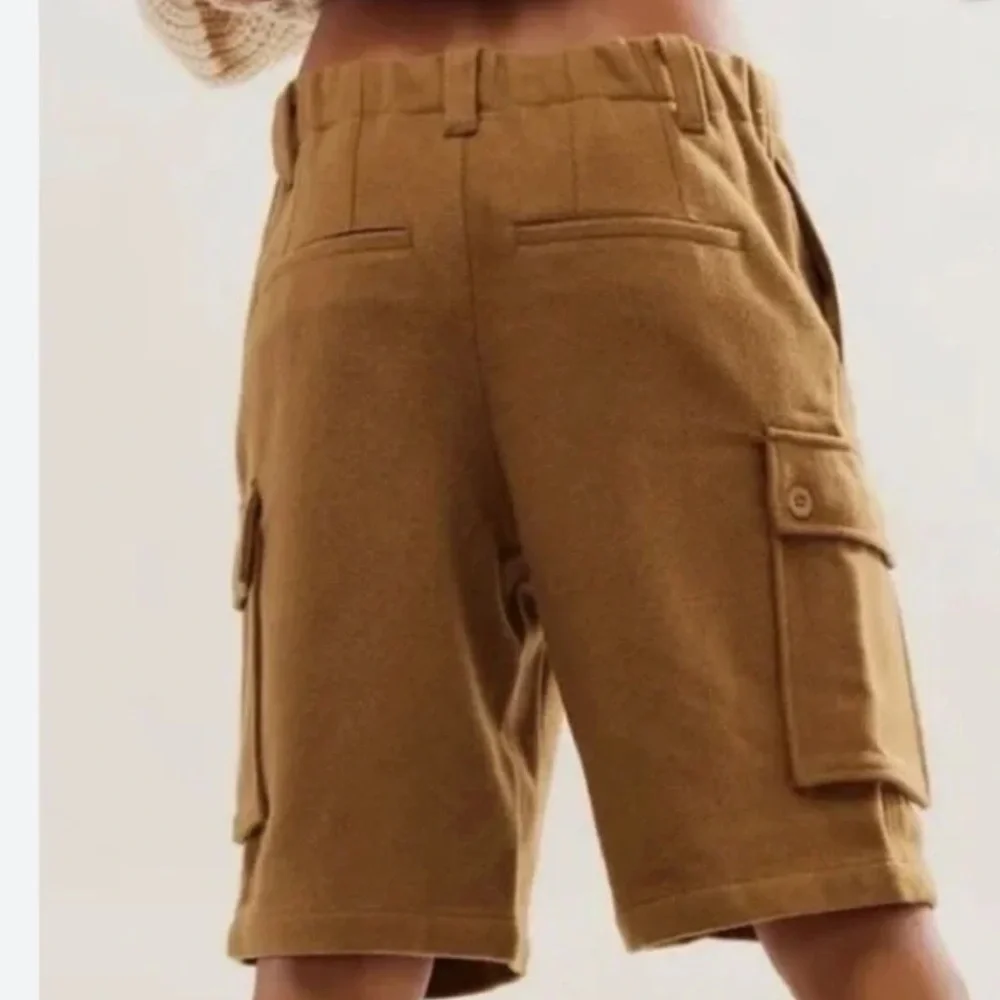 NWT Free People Charli Wool Longline Cargo Shorts #0086